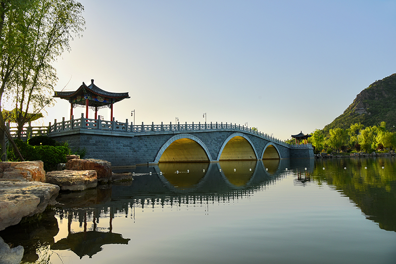 濟南華山洼濕地公園崇正橋、煙雨橋